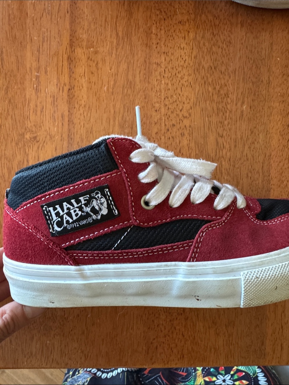 Vans Kids Half Cab Red and Black Skate Sneakers